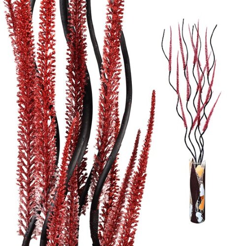 738717 (в уп.120шт.) - Сухоцвет, набор 5 штук с бл [01108766] 738717 (в уп.120шт.) - Сухоцвет, набор 5 штук с блестками ветка, красный /39-27/641087/, размер: H=150см.