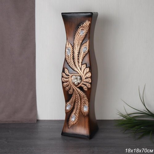 727324 (в уп.6шт.) - Ваза напольная H=70см, коричн [01108240] 727324 (в уп.6шт.) - Ваза напольная H=70см, коричневая / FRE-500 BRWON /, материал: керамика.