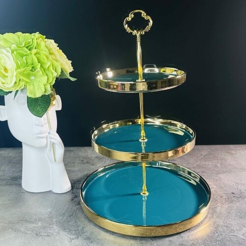 122-039 (в уп.6шт.) - Трехъярусная этажерка MULTIC [01106042] 122-039 (в уп.6шт.) - Трехъярусная этажерка MULTICOLOR в под.упаковке, размер: 27х27х2,5см, 20,5х20,5х2,5см, 16,5х16,5х2,5см, материал: фарфор.