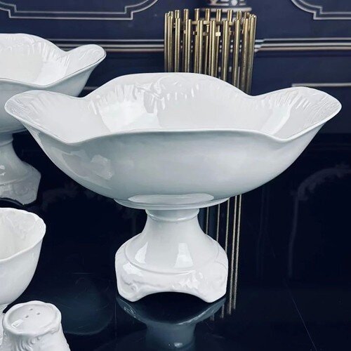 540978-РСВ (в уп.6шт.) - Фруктовница овальная 33см [01109172] 540978-РСВ (в уп.6шт.) - Фруктовница овальная 33см. Lenardi Аврора на ножке в подар.упаковке,  арт.305-044, материал: фарфор.