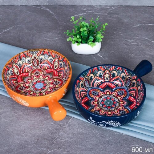 718844 (в уп.40шт.) - Салатница с ручкой 20,3см. ( [01105002] 718844 (в уп.40шт.) - Салатница с ручкой 20,3см. (600мл.) / GDS-20 /, материал: керамика.