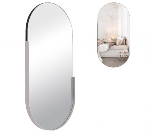 8040-Z2 (1) Зеркало интерьерное настенное в овальн [01107415] 8040-Z2 (1) Зеркало интерьерное настенное в овальном корпусе из металла  80х40 см, белый Рубин