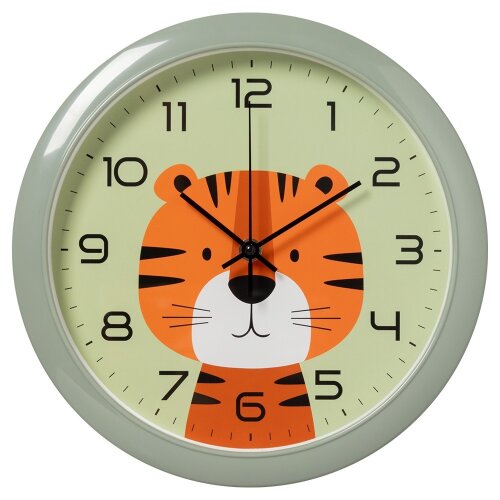 6026-039 (в кор.10шт.) -  Часы настенные круг d=29 [01110402] 6026-039 (в кор.10шт.) -  Часы настенные круг d=29см, корпус оливковый "Тигренок"