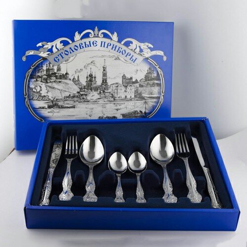 178544-РСВ (в уп.1наб.) - Набор стол.приборов 24пр [01093058] 178544-РСВ (в уп.1наб.) - Набор стол.приборов 24пр. М-3 "Тройка" ПВХ флок СН-24М3ф1 г.Павлово