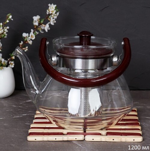 695284 (в уп.24шт.) - Чайник с крышкой 1200мл, жар [01107625] 695284 (в уп.24шт.) - Чайник с крышкой 1200мл, жаропрочное стекло / YG-0332 /