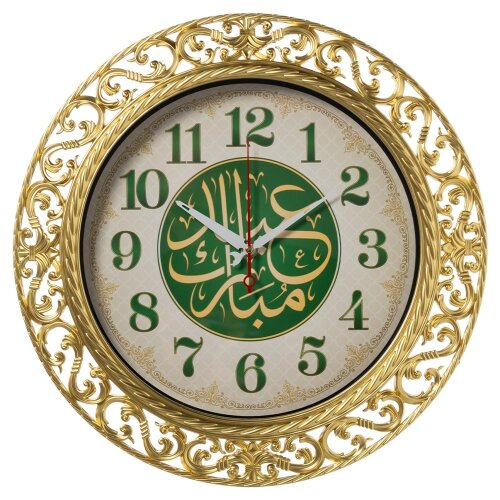 4051-116 (5) Часы настенные круг с узором d=39,5см [01110966] 4051-116 (5) Часы настенные круг с узором d=39,5см, корпус золотой "Мусульманские"