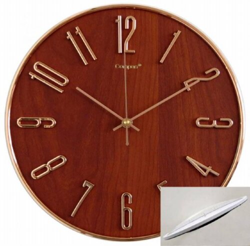 6928k Wood (в уп.20шт.) - Часы настенные WORLD, кв [01105532] 6928k Wood (в уп.20шт.) - Часы настенные WORLD, кварцевый механизм плавного хода, размер: 330х330х45мм, циферблат закрыт выпуклым стеклом с накладными цифрами, материал: пластик, стекло.