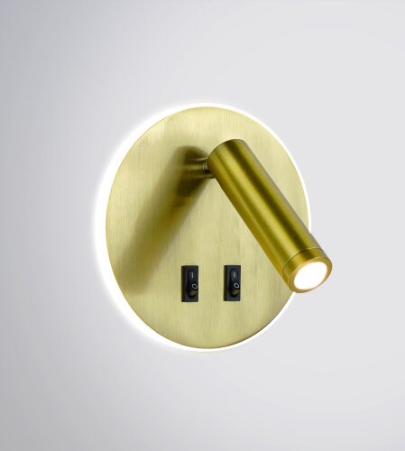 KL-RDL004R Brass Led 8+1W 4000K Размер: D15*H8,5см [01109451] KL-RDL004R Brass Led 8+1W 4000K Размер: D15*H8,5см (40) светильник настенный