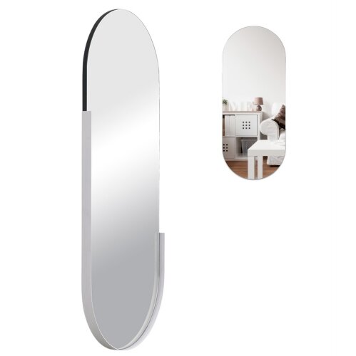 11045-Z2 (1) Зеркало интерьерное настенное в оваль [01106779] 11045-Z2 (1) Зеркало интерьерное настенное в овальном корпусе из металла  110х45 см, белый Рубин