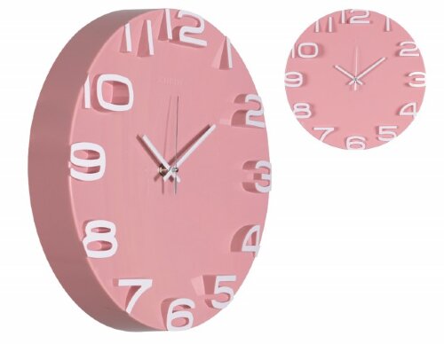 3430-003 (10) Часы настенные круг d=34,5 см, корпу [01108129] 3430-003 (10) Часы настенные круг d=34,5 см, корпус розовый+белый "Классика" "Рубин"