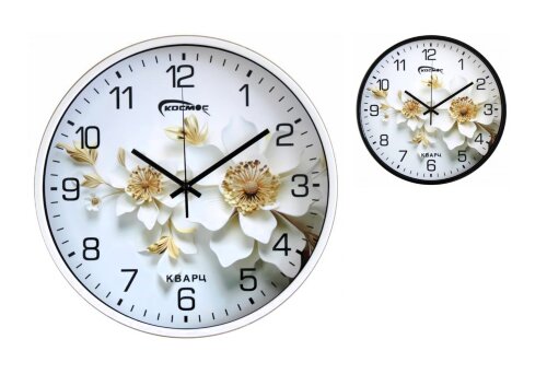 1685 (1686) (в кор.10шт) - Часы настенные Космос. [01109994] 1685 (1686) (в кор.10шт) - Часы настенные Космос. Корпус выполнен из пластика. Стекло: минеральное. Механизм кварцевый плавного хода. Питание от батарейки АА (в комплект не входит). Размер модели: 305*305*40 мм.