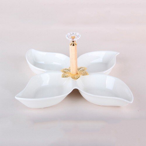 484629-РСВ (в уп.1шт.) - Менажница 4-х секционная [01111238] 484629-РСВ (в уп.1шт.) - Менажница 4-х секционная 21см. ZD20217, материал: фарфор.