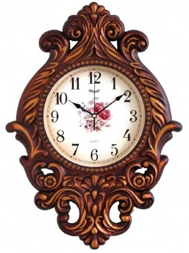 2053C BR (в кор.6шт.) - Часы настенные WORLD, разм [01089836] 2053C BR (в кор.6шт.) - Часы настенные WORLD, размер: 460*640*55мм., выпуклое стекло, механизм кварцевый плавного хода от бат АА, материал: пластик,стекло, стразы, металл.