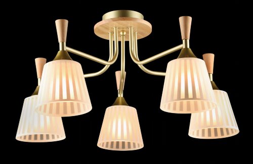 ВР-N6985/5 GD+WOOD D560*H265 мм (4) светильник пот [01110162] ВР-N6985/5 GD+WOOD D560*H265 мм (4) светильник потолочный