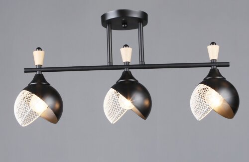 ВР-N6418/3 BK+WOOD L560*W120*H270мм (6) светильник [01109757] ВР-N6418/3 BK+WOOD L560*W120*H270мм (6) светильник потолочный