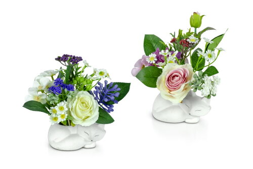 Цветочная композиция Лисичка, размер: высота 20 см [01106593] Цветочная композиция Лисичка, размер: высота 20 см, ширина 15 см, материал: керамика,  РУЧНАЯ РАБОТА