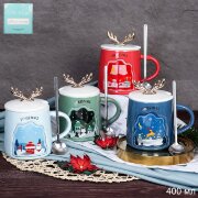 732212 (в уп.60шт.) - Кружка новогодняя с крышкой [01108023]