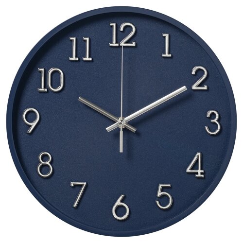 2831-006 (10) Часы настенные круг d=28см, открытая [01110382] 2831-006 (10) Часы настенные круг d=28см, открытая стрелка, корпус синий, "Классика"