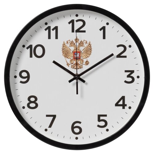3027-022 (в кор.10шт.) -  Часы настенные круг d=30 [01110386] 3027-022 (в кор.10шт.) -  Часы настенные круг d=30см, корпус черный "Россия"