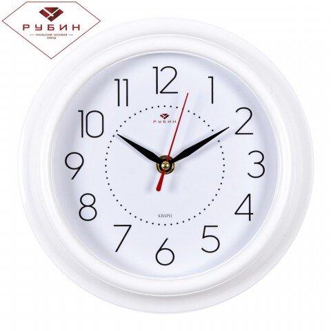 2121-299W Белые (в кор.10шт.) - Часы настенные кру [01076517] 2121-299W Белые (в кор.10шт.) - Часы настенные кругл."Классика" "Рубин", размер: 21*21см, материал: дерево, стекло, часовой механизм кварцевый, плавный ход