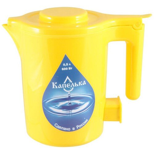 356587-РСВ (в уп.1шт.) - Чайник электрический Капе [01111117] 356587-РСВ (в уп.1шт.) - Чайник электрический Капелька 0,5л, 600Вт, желтый, материал: пластик.