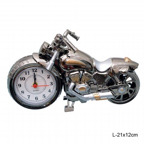 628722 (в кор.120шт.) - Часы настольные &quot;Мотоцикл&quot; [01081958] 628722 (в кор.120шт.) - Часы настольные "Мотоцикл"/ZH989/, размер: 21х12см., материал: пластик, стекло, металл.