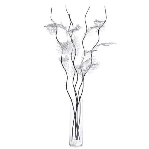 641091 (в уп.120шт.) - Сухоцвет, набор 5 штук с бл [01095337] 641091 (в уп.120шт.) - Сухоцвет, набор 5 штук с блестками ветка, серебро /39-34/1/, размер: H=150см.