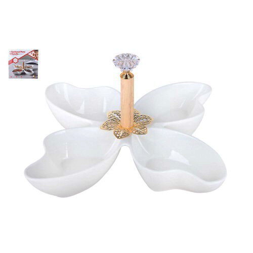 477801-РСВ (в уп.1шт.) - Менажница 4-х секционная [01111239] 477801-РСВ (в уп.1шт.) - Менажница 4-х секционная 21см. ZD20219, материал: фарфор.