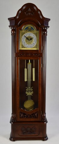 С9927/1 (в уп.1шт.) - Часы напольные, механические [01081314] С9927/1 (в уп.1шт.) - Часы напольные, механические, тёмно-коричн., завод ключом, размер: 212х65х30см, материал: деревянный корпус, металл, стекло.