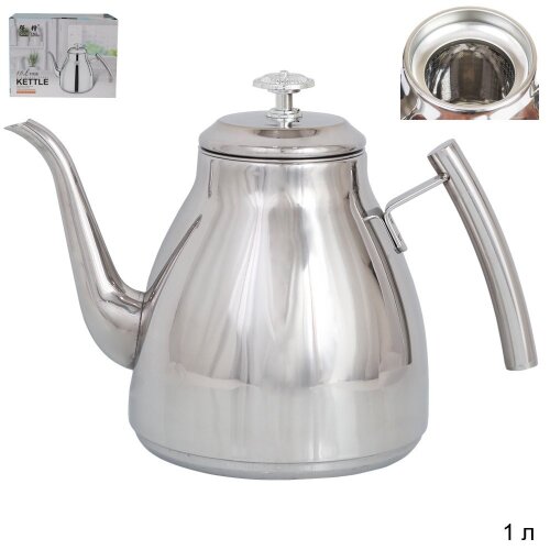697142 (в уп.48шт.) - Чайник заварочный 1л. / DR-1 [01106188] 697142 (в уп.48шт.) - Чайник заварочный 1л. / DR-150 /, материал: металл.
