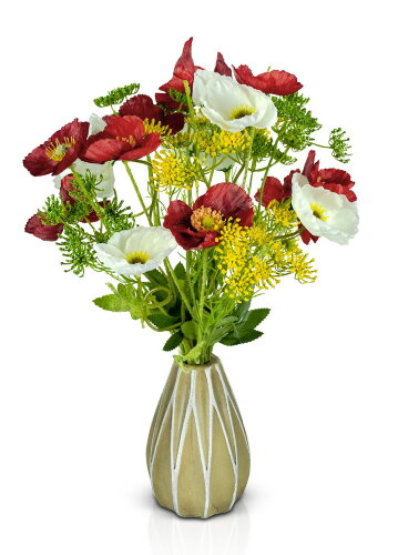 Цветочная композиция Мак, размер: высота 45 см, ши [01101065] Цветочная композиция Мак, размер: высота 45 см, ширина 30 см., материал: керамика  РУЧНАЯ РАБОТА