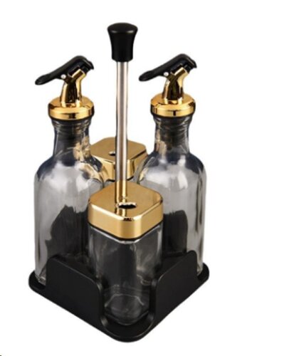 750449 (в уп.24наб.) - Набор для специй 4 предмета [01110787] 750449 (в уп.24наб.) - Набор для специй 4 предмета на подставке / T221-2 /, материал: стекло, пластик.