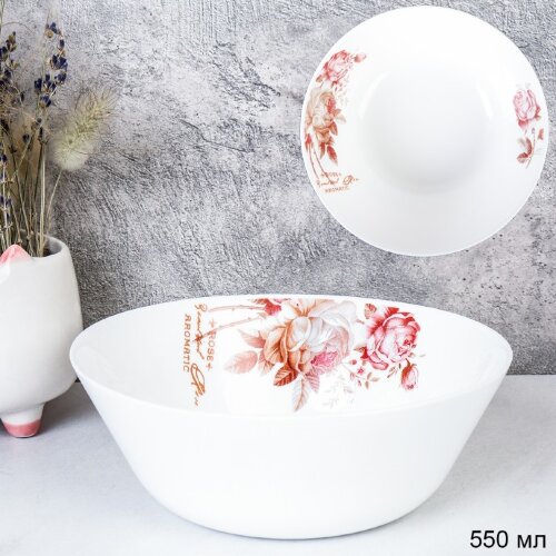 746110 (в уп.12наб.) - Салатник глубокий суповой 5 [01110364] 746110 (в уп.12наб.) - Салатник глубокий суповой 550мл, набор 6шт. / EVR60 (2024) Чайная роза, материал: стеклокерамика.
