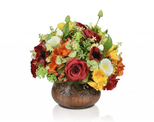 Ваза с цветами, размер: высота 40см., ширина 35см. [01090167] Ваза с цветами, размер: высота 40см., ширина 35см., материал: глина, РУЧНАЯ РАБОТА