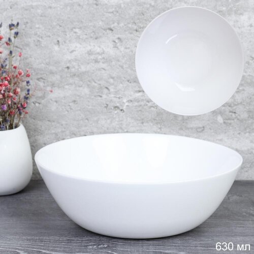724064 (в уп.8наб.) - Салатник 630мл, 155мм, набор [01106818] 724064 (в уп.8наб.) - Салатник 630мл, 155мм, набор 6шт."Глэйд " белый / FLMLTW60 (WHITE) /, материал: стеклокерамика.