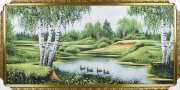 60*120 21А "Пейзаж с утками" Картина гобелен [01100828]