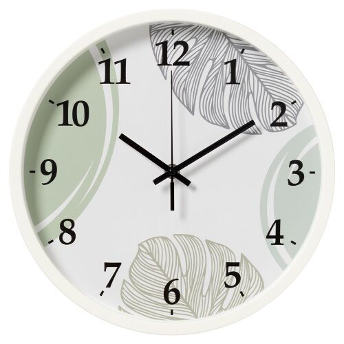 3027-024 (в кор.10шт.) -  Часы настенные круг d=30 [01110388] 3027-024 (в кор.10шт.) -  Часы настенные круг d=30см, корпус белый " Листопад"