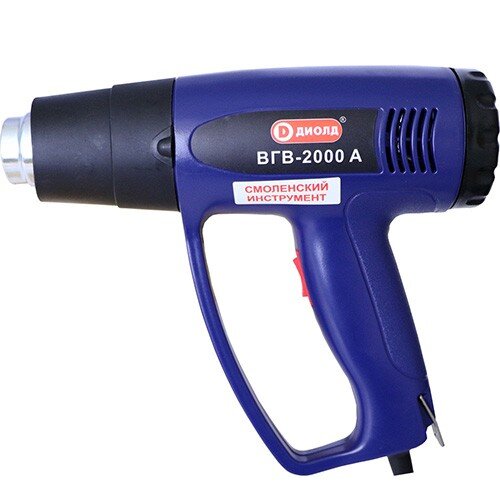 183253-РСВ (в уп.1шт.) - Фен строительный "ДИОЛД", [01091376] 183253-РСВ (в уп.1шт.) - Фен строительный "ДИОЛД", ном.мощность 2000Вт, раб.темп. 400/550 °С, бъем воздуш.потока 300/500 л/мин, габар.размеры: 240x75x210мм.