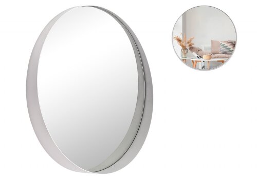 5057-Z2 (1) Зеркало интерьерное настенное в кругло [01106788] 5057-Z2 (1) Зеркало интерьерное настенное в круглом корпусе из металла, d=50,5см, белый, Рубин