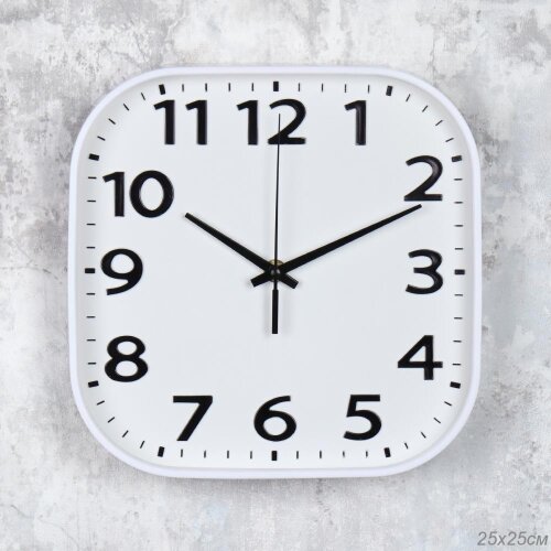 738876 (в уп.40шт.) - Часы настенные D=25см, белые [01110502] 738876 (в уп.40шт.) - Часы настенные D=25см, белые / Y8025T10-3 /, материал: пластик, стекло.