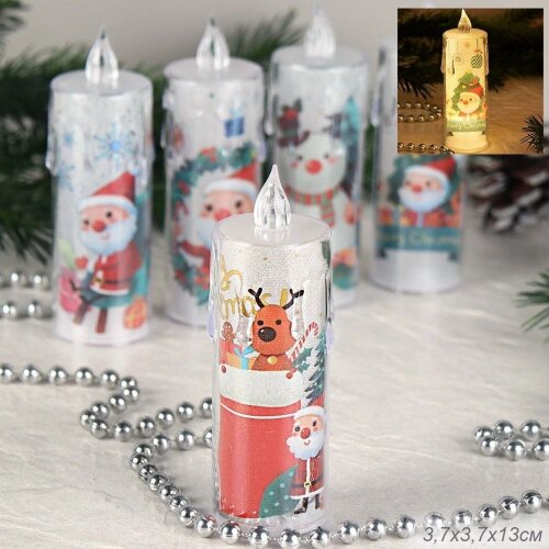 714598 (в уп.12/480шт.) - Свеча светодиодная новог [01107680] 714598 (в уп.12/480шт.) - Свеча светодиодная новогодняя 13см. / VFR-45 /, материал: пластик.