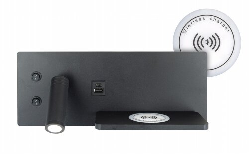 KL-RDL007C BK Led 9W 4000K UCB+беспроводная  заряд [01109471] KL-RDL007C BK Led 9W 4000K UCB+беспроводная  зарядка Размер: 30*12см (20) светильник настенный