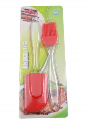 43194 (в уп.360шт.) - Набор кухонный, кисточка 17, [01106429] 43194 (в уп.360шт.) - Набор кухонный, кисточка 17,5*3см и лопатка 19,5*4,5см,  (43194) CAM101012, материал: пластик, силикон.