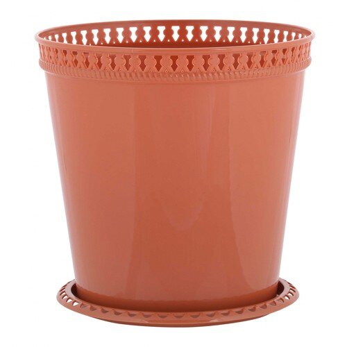 357660-РСВ (в кор.20шт.) - Горшок цветочный &quot;Ажур&quot; [01090686] 357660-РСВ (в кор.20шт.) - Горшок цветочный "Ажур" 3л (коричневый) М7750