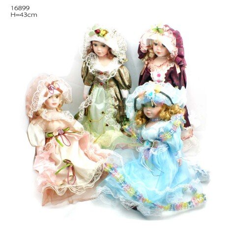 122493 (в кор.24шт.) - Кукла коллекционная H=43см. [01080918] 122493 (в кор.24шт.) - Кукла коллекционная H=43см. /16899/, материал: керамика, полимер, металл.