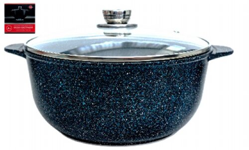 00110920 (в уп.3шт.) - Казан 10л. со стеклян. крыш [01110277] 00110920 (в уп.3шт.) - Казан 10л. со стеклян. крышкой 1710-14-10 Мегалит 14 в п/у ("Гардарика"), материал: алюминий.