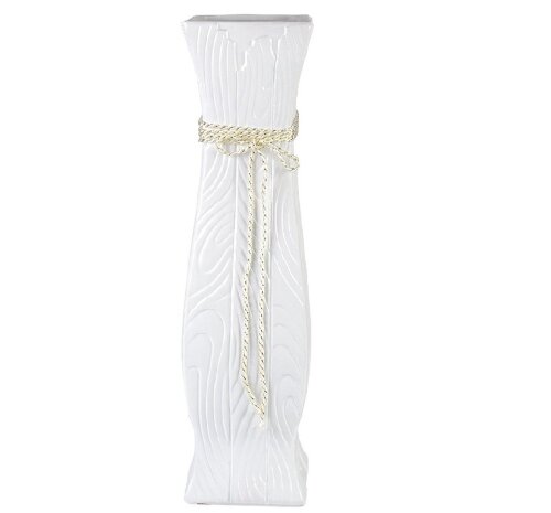 702289 (в уп.8шт.) - Ваза напольная 16х16х60см, бе [01106450] 702289 (в уп.8шт.) - Ваза напольная 16х16х60см, белая, веревка / FLW-87 /, материал: керамика.