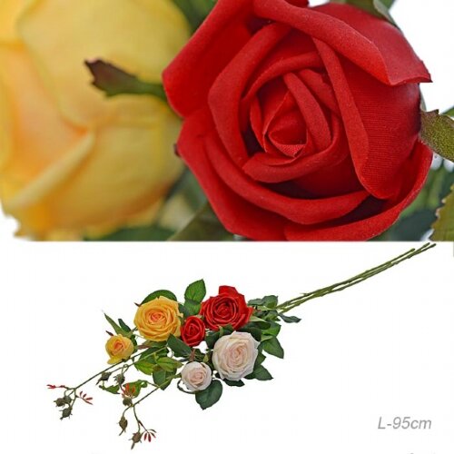 650346 (в уп.24/120шт.) - Цветок искусственный Роз [01094529] 650346 (в уп.24/120шт.) - Цветок искусственный Роза, /962-NA/, размер: L=95см, материал: пластик, ткань+напыление,силикон.