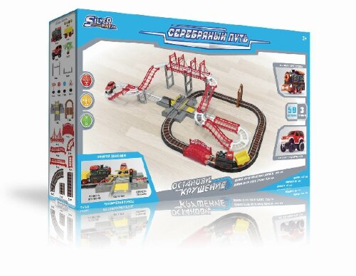 SW7601 Железная дорога-автотрек на бат. 52 дет. 3 [01093612] SW7601 Железная дорога-автотрек на бат. 52 дет. 3 уровня, дл. пути ж/д: 199 см. дл. пути автотрека: 328 см. разм. в сборе: 128*62*27 см. свет. и звук эффекты