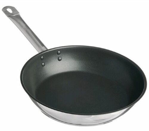 00107842 (в уп.4шт.) - Сковорода 30см. б/крышки с [01106637] 00107842 (в уп.4шт.) - Сковорода 30см. б/крышки с антипригарным покрытием "Общепит" КТ-ОБ-СА-30, материал: нержавеющая сталь.